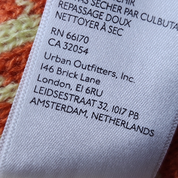 PEACE Scarf UO Ellie Knit Blanket Scarf Yellow Orange Flowers - Picture 5 of 6